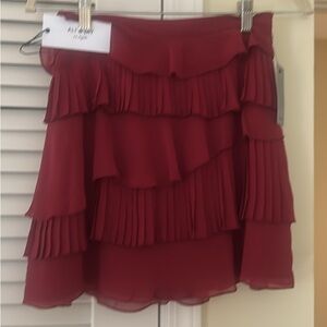 Alya Burgundy Layered Mini Skirt